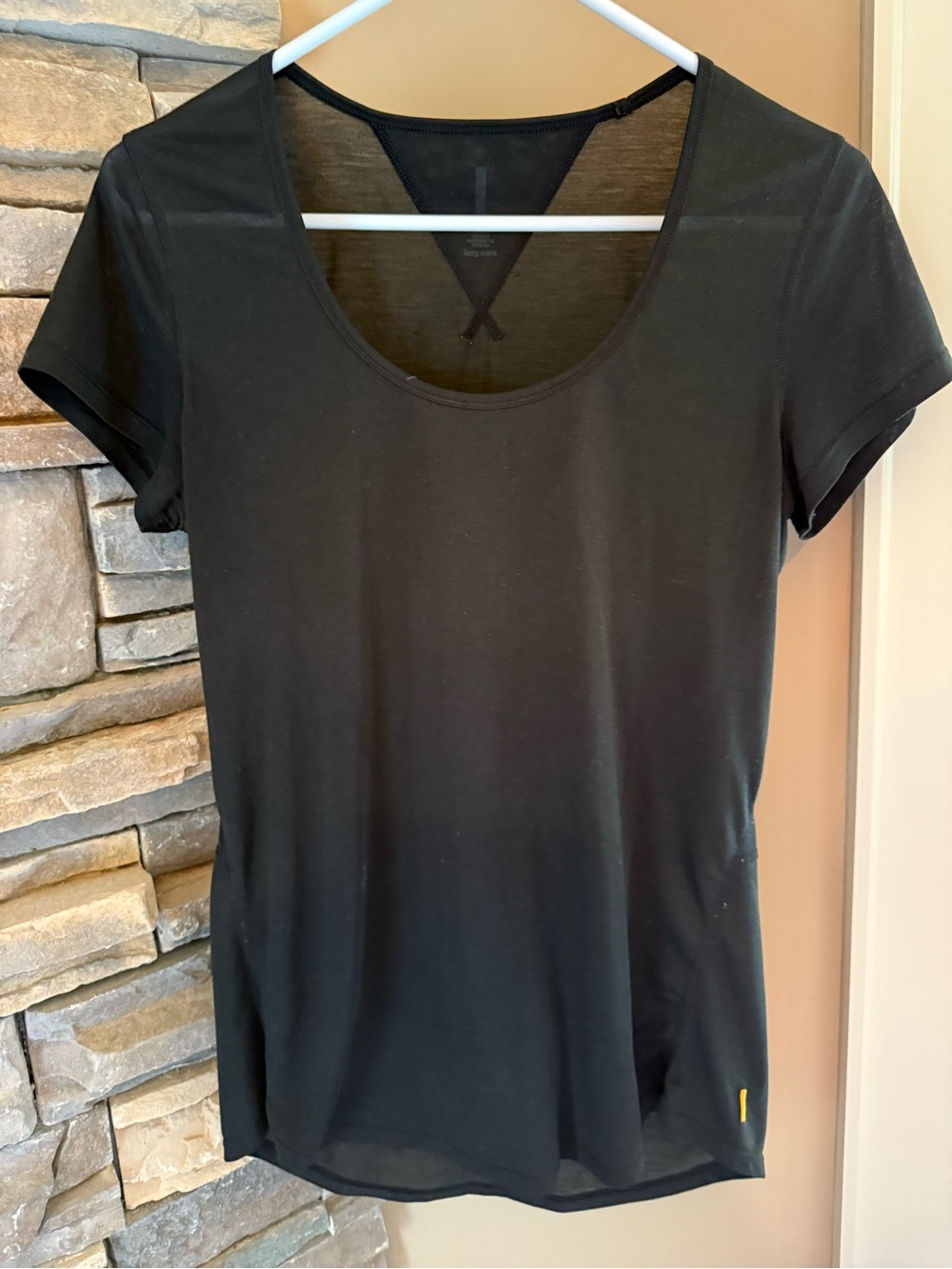 Lucy Black Scoop Neck Short Sleeve Tee